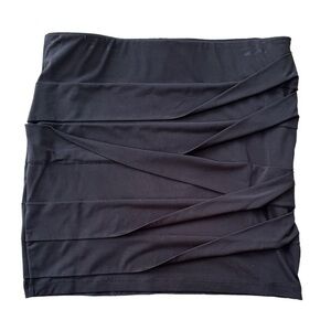 BCBGeneration Black Stretchy Rucked Y2K Mini Tube Skirt